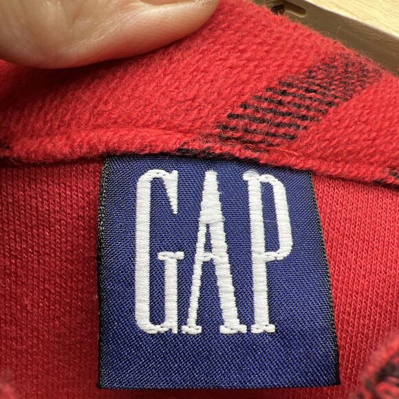 VTG 90s GAP Plaid Henley Pocket Oversized Longsleeve T-Shirt Medium Grunge Skate - Picture 9 of 12